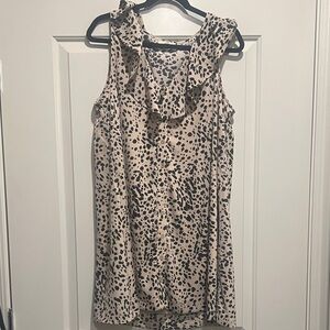 Entro Beige and Black Ruffle Top